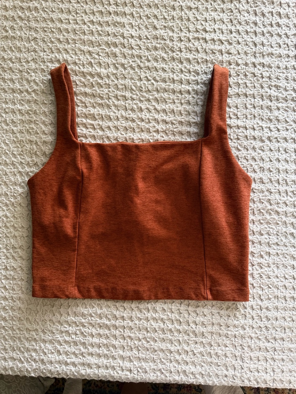 Beyond Yoga Spacedye Rust Square Neck Cropped Tank Bra Small